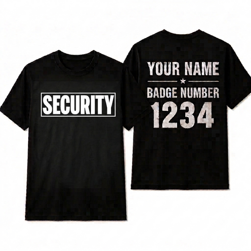 Personalized Security Staff Shirt - Custom Event Personnel Guard T-Shirt