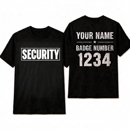 Personalized Security Staff Shirt - Custom Event Personnel Guard T-Shirt