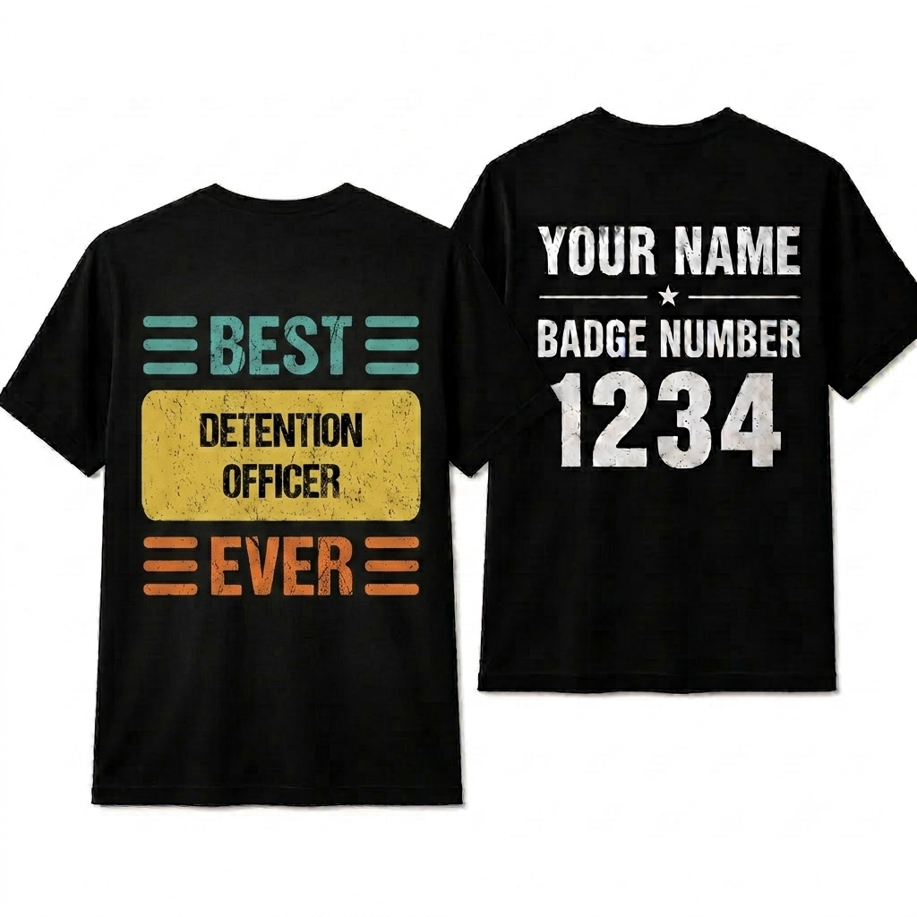 Personalized Best Detention Officer Shirt - Custom Retro Law Enforcement Apparel