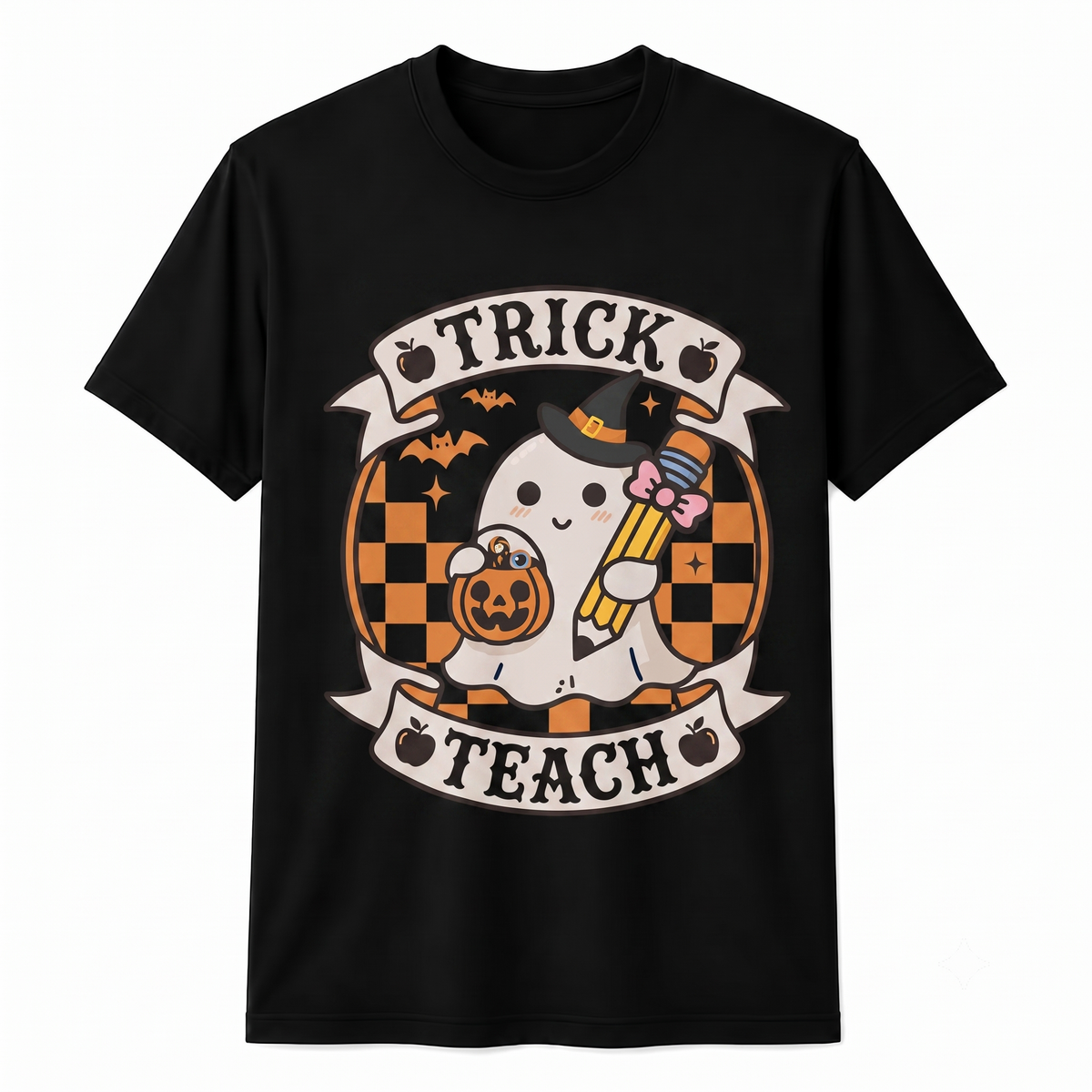 Personalized Halloween Teacher Shirt Trick or Teach Ghost Unisex T-Shirt
