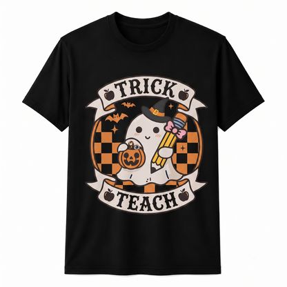 Personalized Halloween Teacher Shirt Trick or Teach Ghost Unisex T-Shirt