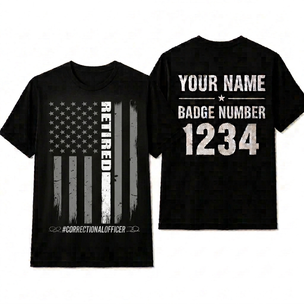 Proud Retired Correctional Officer Shirt - US Flag Corrections Veteran Tee Gift
