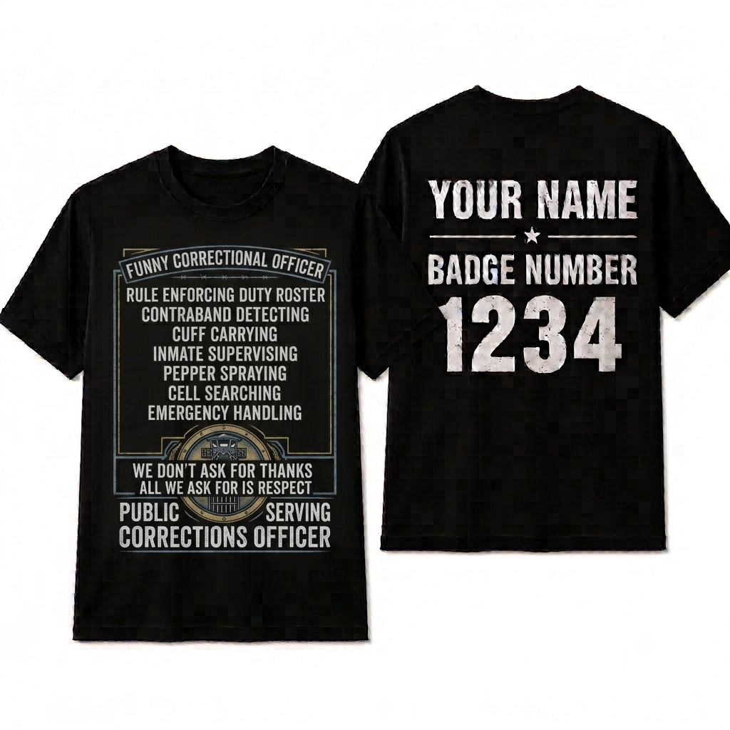 Funny Correctional Officer Shirt - Custom Name Rule Enforcing Jailer T-Shirt