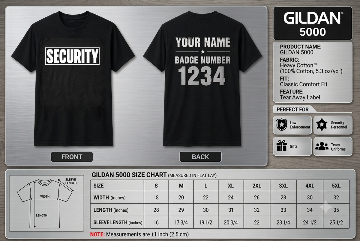 Personalized Security Staff Shirt - Custom Event Personnel Guard T-Shirt