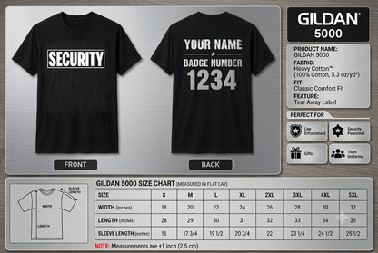 Personalized Security Staff Shirt - Custom Event Personnel Guard T-Shirt