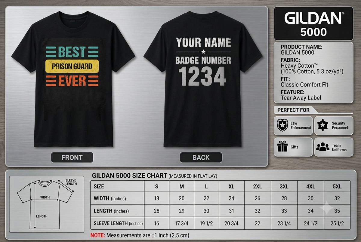 Personalized Best Prison Guard Shirt - Custom Retro Corrections Officer Gift Tee