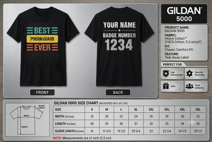 Personalized Best Prison Guard Shirt - Custom Retro Corrections Officer Gift Tee