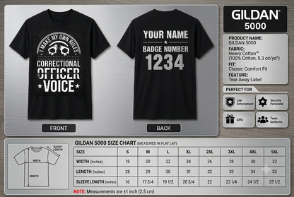 Custom Name Correctional Officer Shirt, I Make My Own Rules Funny Jailer Handcuff Gift Tee