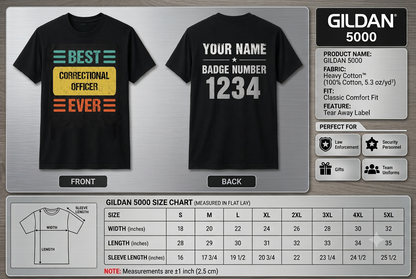 Personalized Best Correctional Officer Ever Shirt - Custom Name US Flag Gift Tee