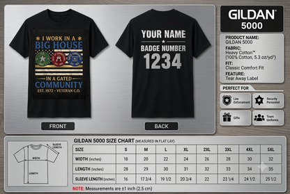 Custom Correctional Officer Flag T-Shirt  Personalized Big House Gated Community Shirt  Funny Thin Silver Line Prison Guard Tee