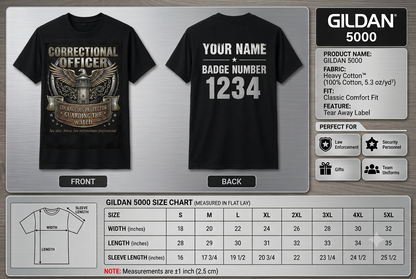 Custom Corrections Officer Shirt | Personalized Thin Silver Line CO Gear T-Shirt | Premium Prison Guard Law