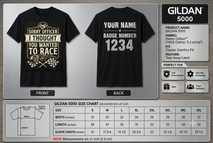 Funny JDM Muscle Car Shirt - Custom Racing Enthusiast "Sorry Officer" T-Shirt