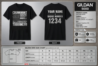 Personalized Funny Count Time Correctional Officer Shirt - Prison Guard US Flag Tee
