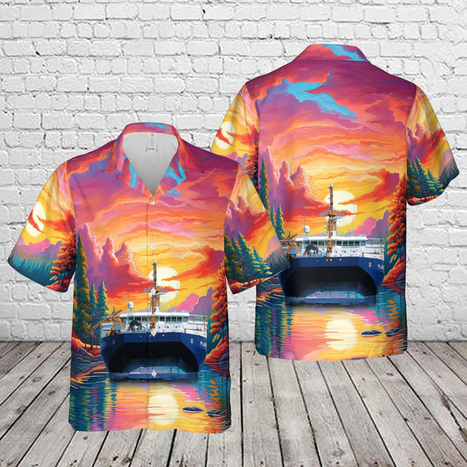 German Navy Planet (research ship) Hawaiian Shirt