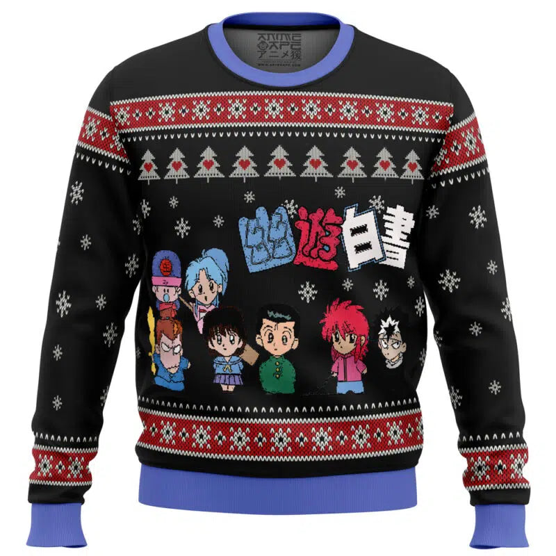 Ghost Fighter YuYu Hakusho Chibis Ugly Christmas Sweater