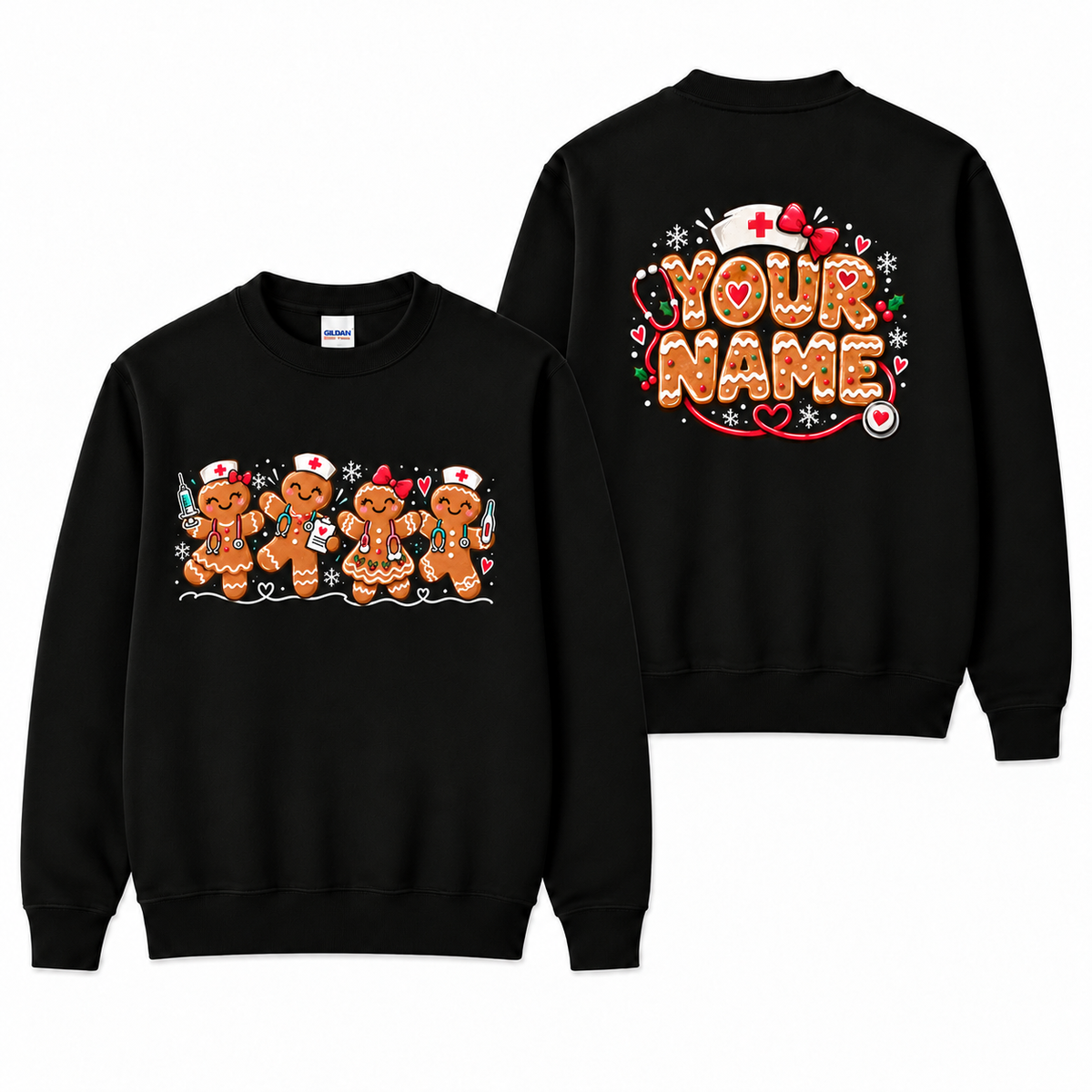 Personalized Christmas Nurse Sweatshirt Gingerbread Nurses Custom Name Gift