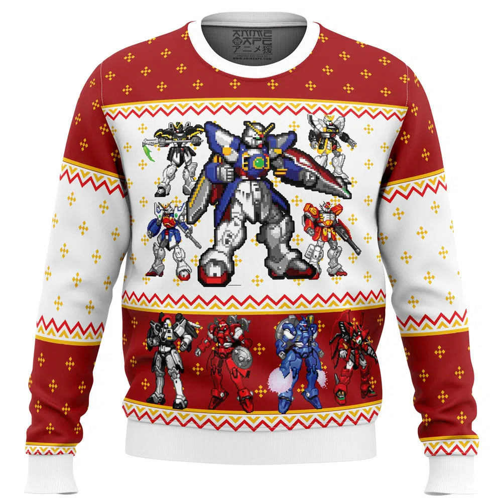 Gundam Wing Sprites Ugly Christmas Sweater