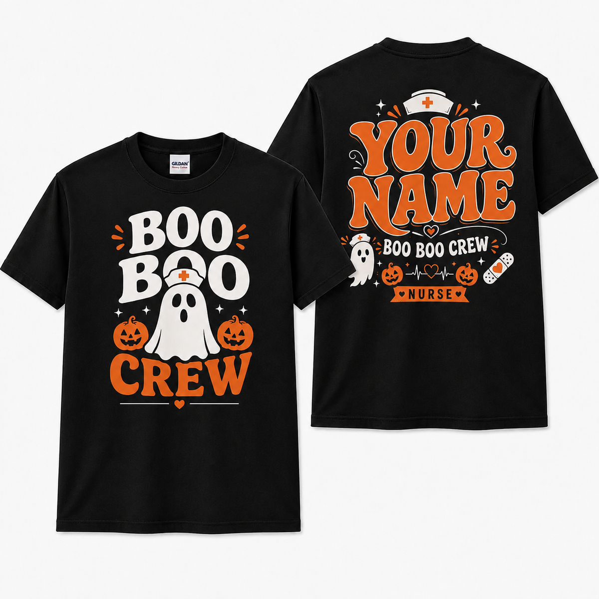 Custom Name Boo Boo Crew Ghost Nurse Shirt Halloween Spooky Medical Apparel