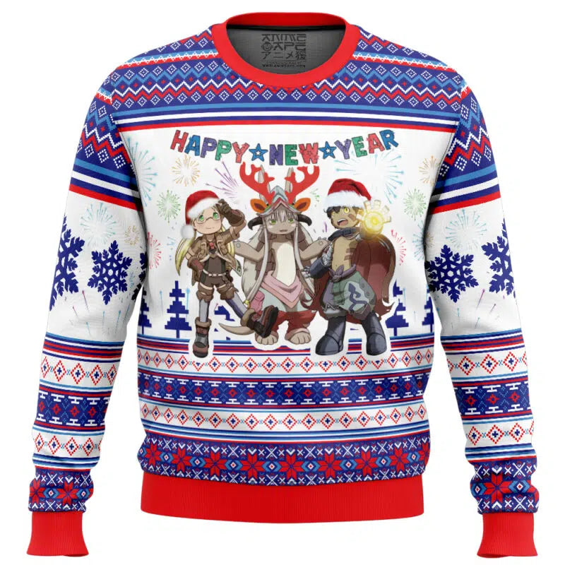 Happy New Year Made In Abyss Ugly Christmas Sweater