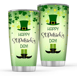 Happy St. Patrick Day Normal Tumbler - 20oz Stainless Steel Tumbler Cup - Irish Gift For Men And Women