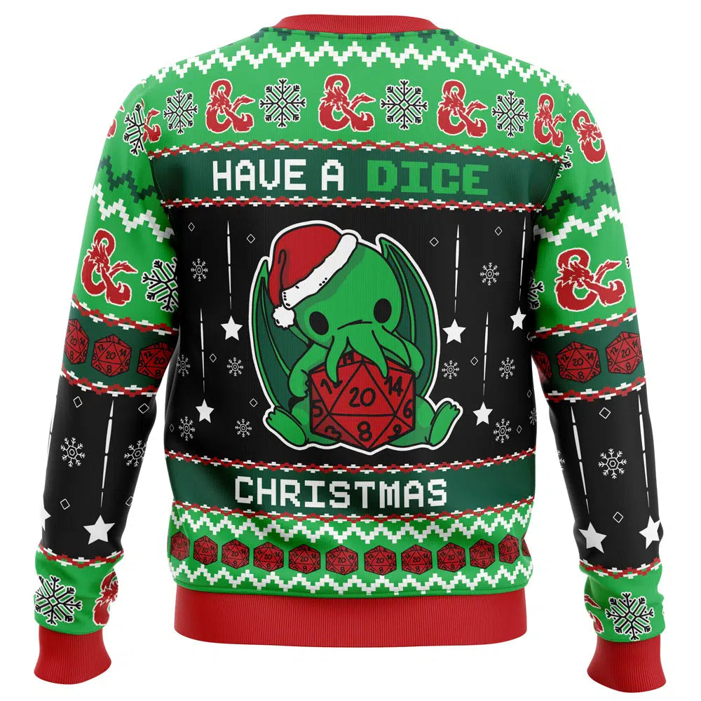 Cthulhu Have A Dice Dungeons & Dragons Ugly Christmas Sweater