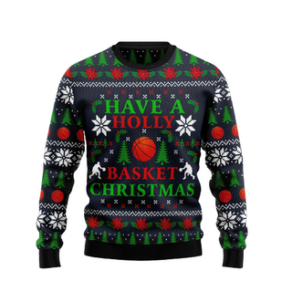 Basketball Christmas Ugly Christmas Sweater For Men & Women Christmas Gift Sweater US1335