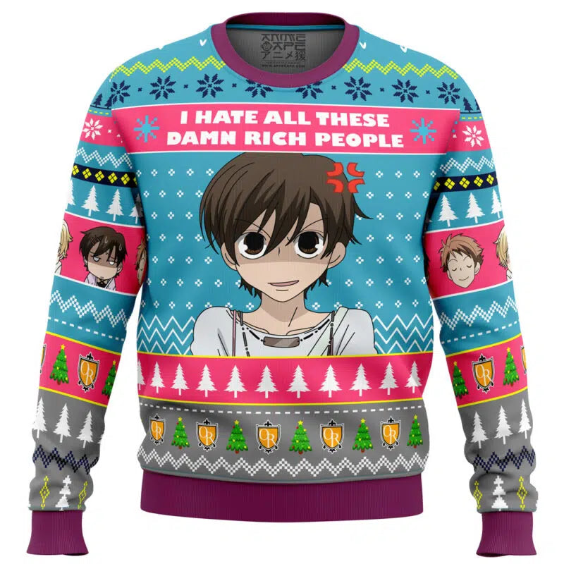 I Hate All Ouran High School Host Club Ugly Christmas Sweater