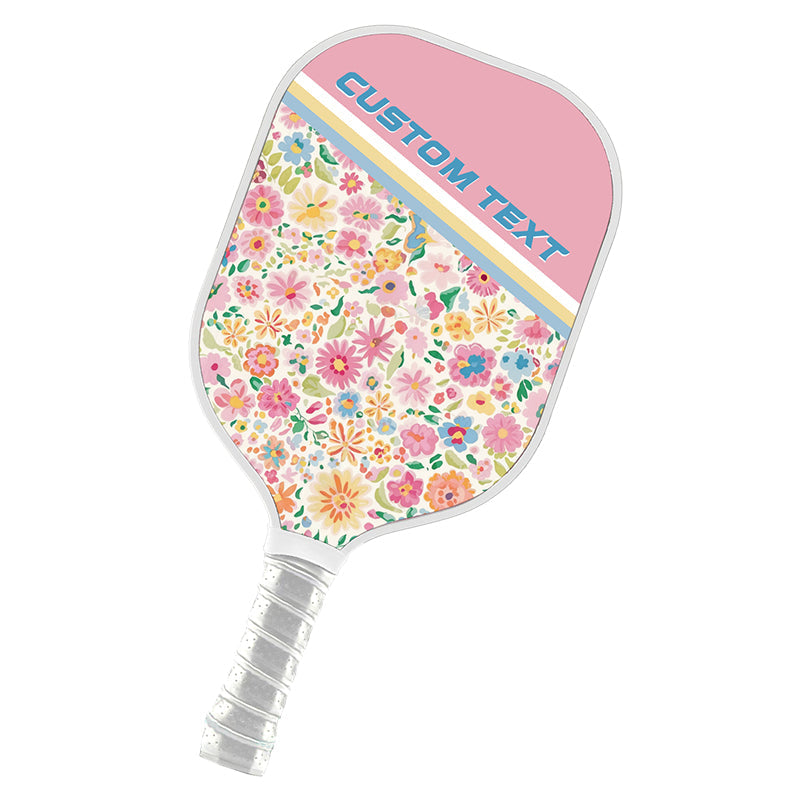 Custom Preppy Flower Pattern Pickleball Paddles, Cottage Floral Pickleball Team Paddle Pickleball Racket