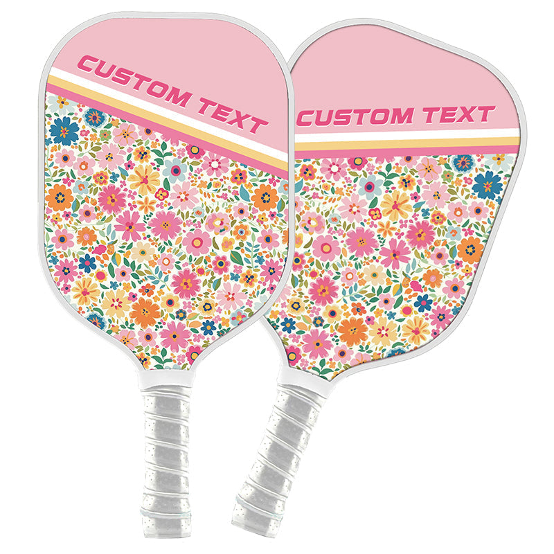 Custom Preppy Flower Pattern Pickleball Paddles, Cottage Floral Pickleball Team Paddle Pickleball Racket