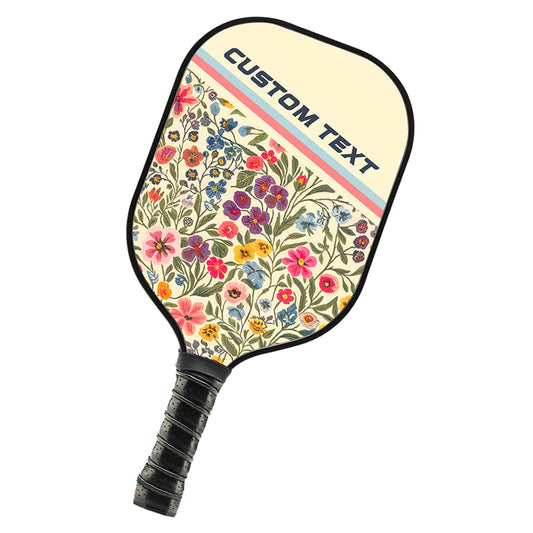 Custom Preppy Flower Pattern Pickleball Paddles, Cottage Floral Pickleball Team Paddle Pickleball Racket