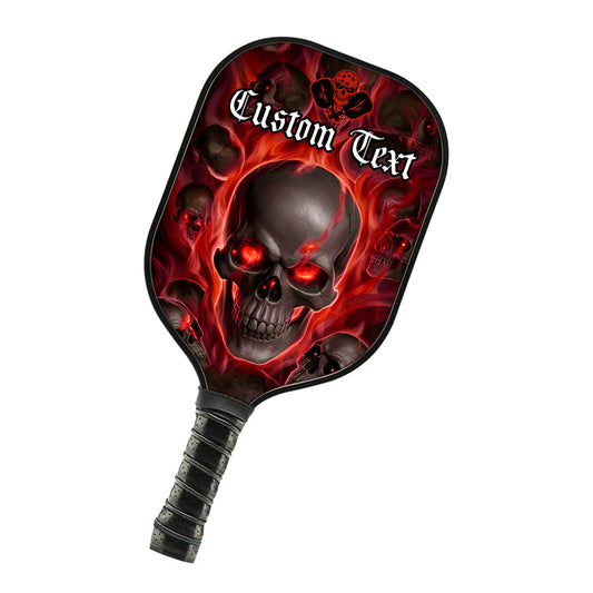 Red Flame Skull Custom Halloween Pickleball Paddle For Men And Women, Team Pickleball Paddles Gifts