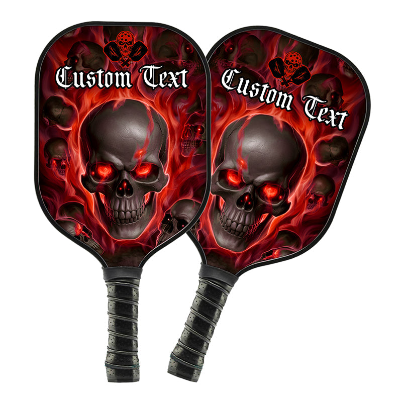 Red Flame Skull Custom Halloween Pickleball Paddle For Men And Women, Team Pickleball Paddles Gifts