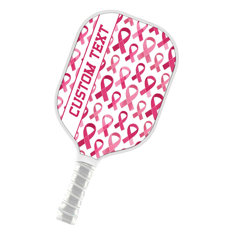 Pink Ribbon Pattern Custom Pickleball Paddle, Breast Cancer Awareness Pickleball Paddles