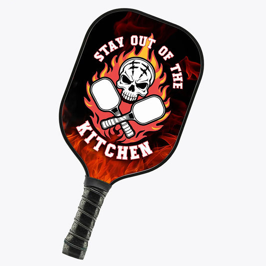 Custom Funny Pickleball Paddles Saying "Stay Out Of The Kitchen", Skull Pickleball Paddle Gifts