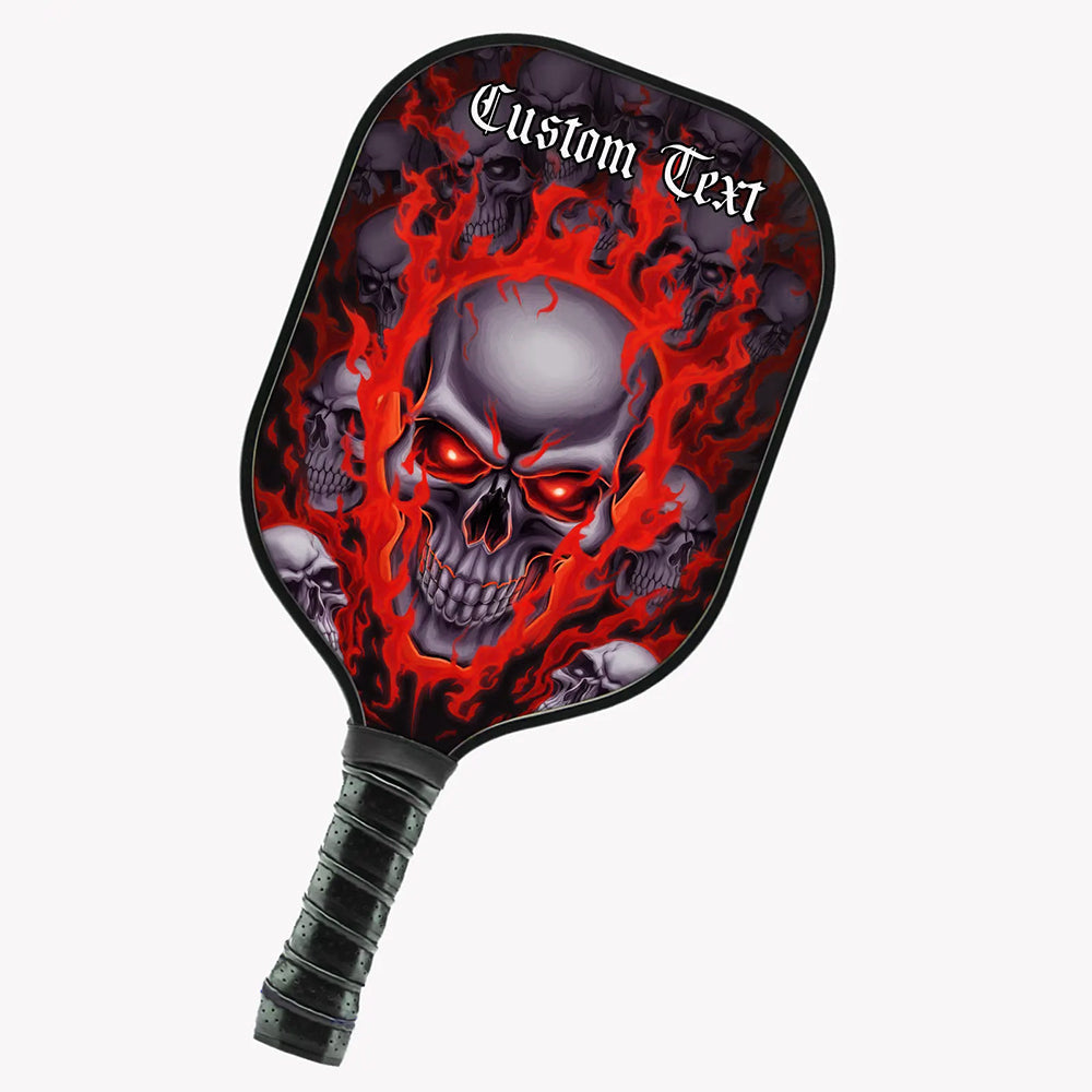 Custom Red Flame Skull Pickleball Paddle For Men And Women, Pickleball Paddles Pickleball Gifts