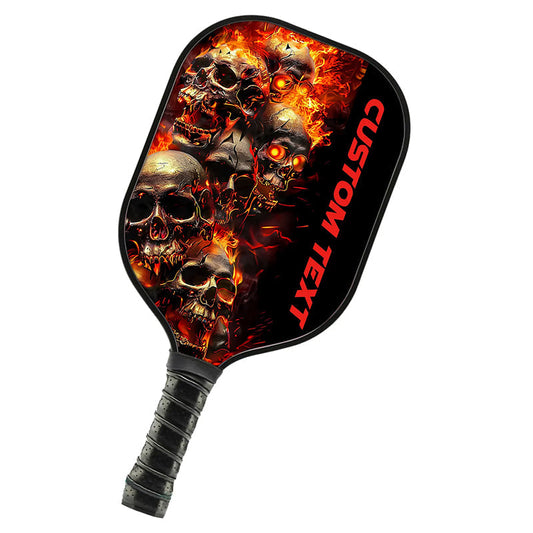 Red Flame Custom Skull Pickleball Paddle For Team, Pickleball Gifts For Men And Women