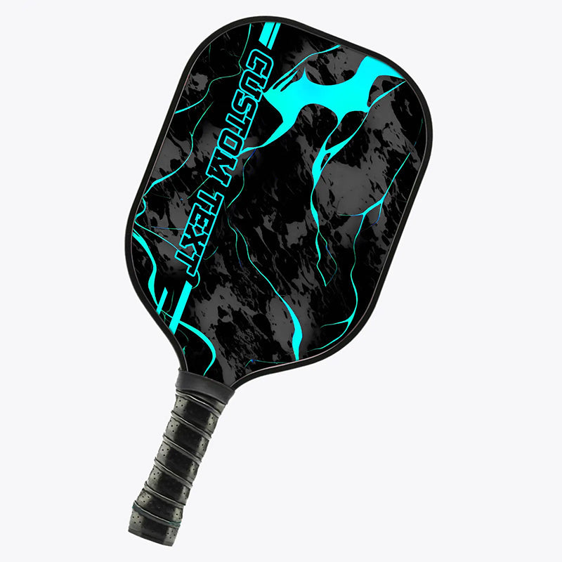 Cyan Blue Paint Splatter 3D Printed Custom Pickleball Paddles, Pickleball Gifts For Men And Women