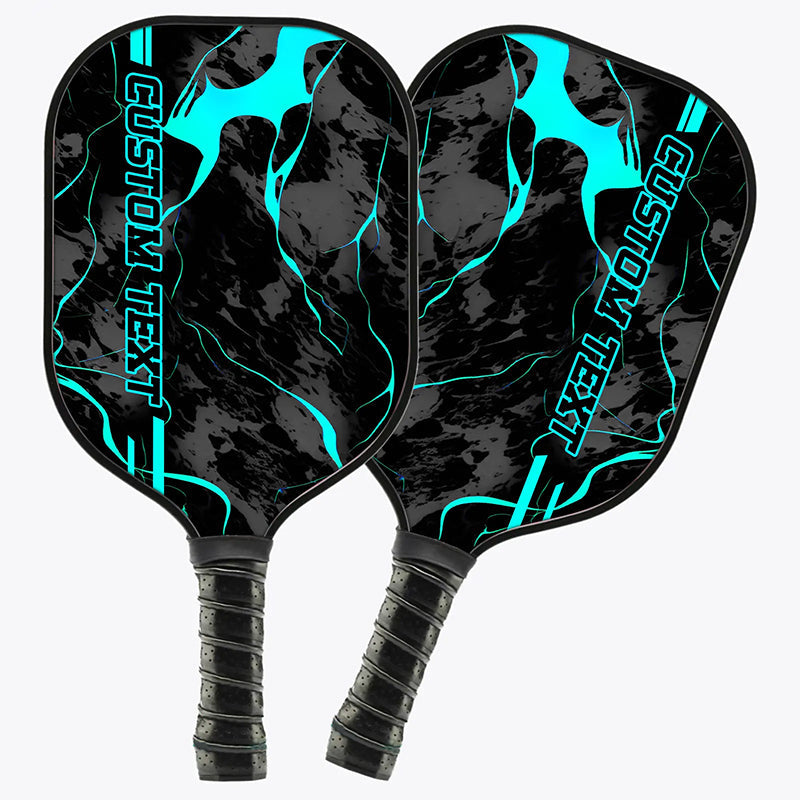 Cyan Blue Paint Splatter 3D Printed Custom Pickleball Paddles, Pickleball Gifts For Men And Women