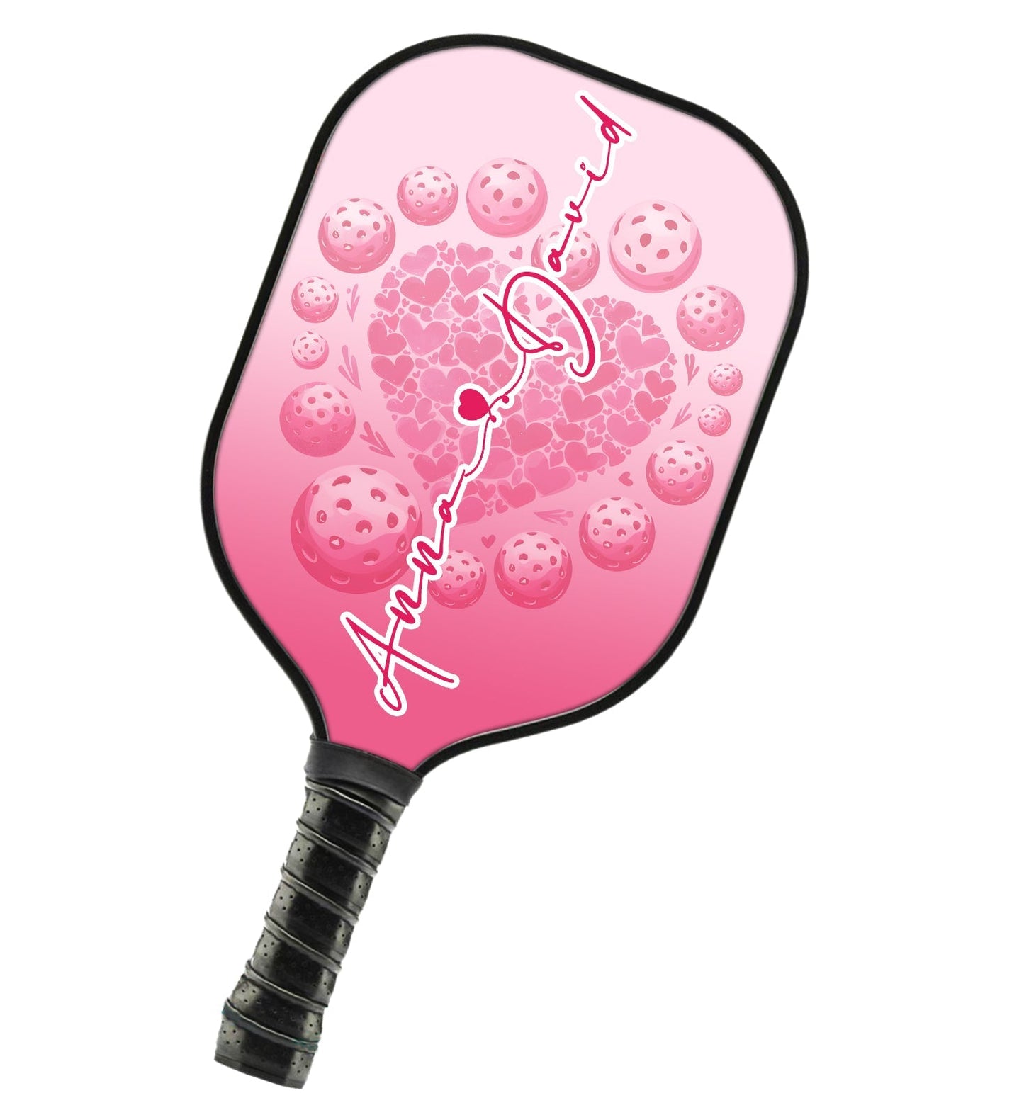 1PC Custom Pink Heart Pickleball Paddle For Men And Women, Valentines Pickleball Couple