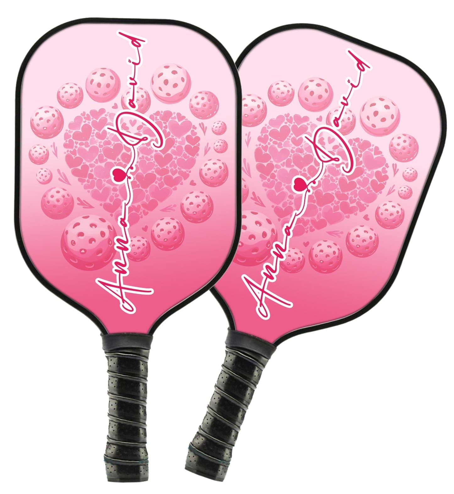 1PC Custom Pink Heart Pickleball Paddle For Men And Women, Valentines Pickleball Couple