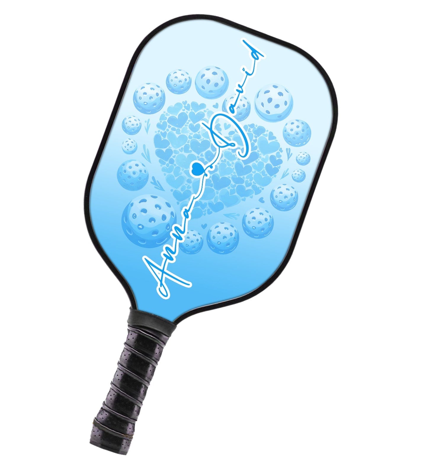 1PC Custom Blue Heart Pickleball Paddle For Men And Women, Valentines Pickleball Couple