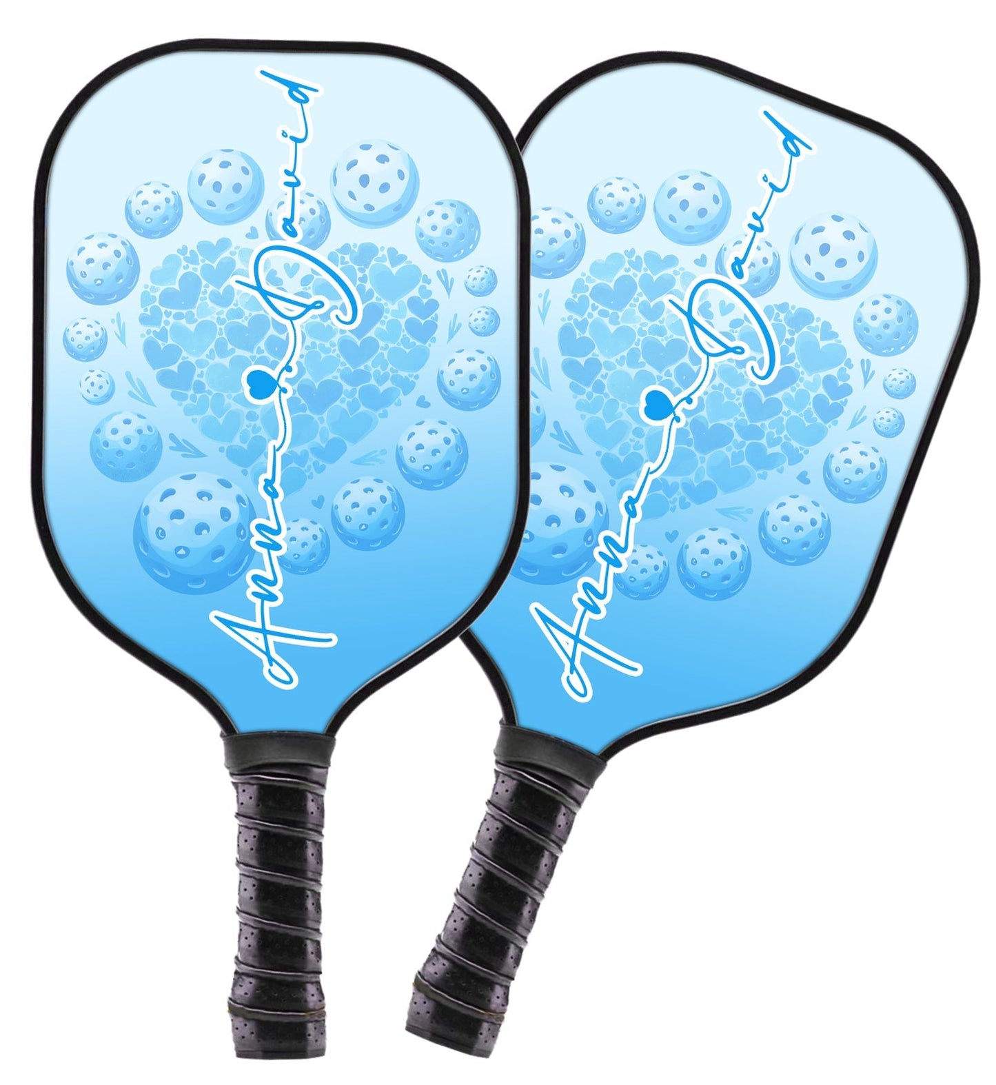 1PC Custom Blue Heart Pickleball Paddle For Men And Women, Valentines Pickleball Couple