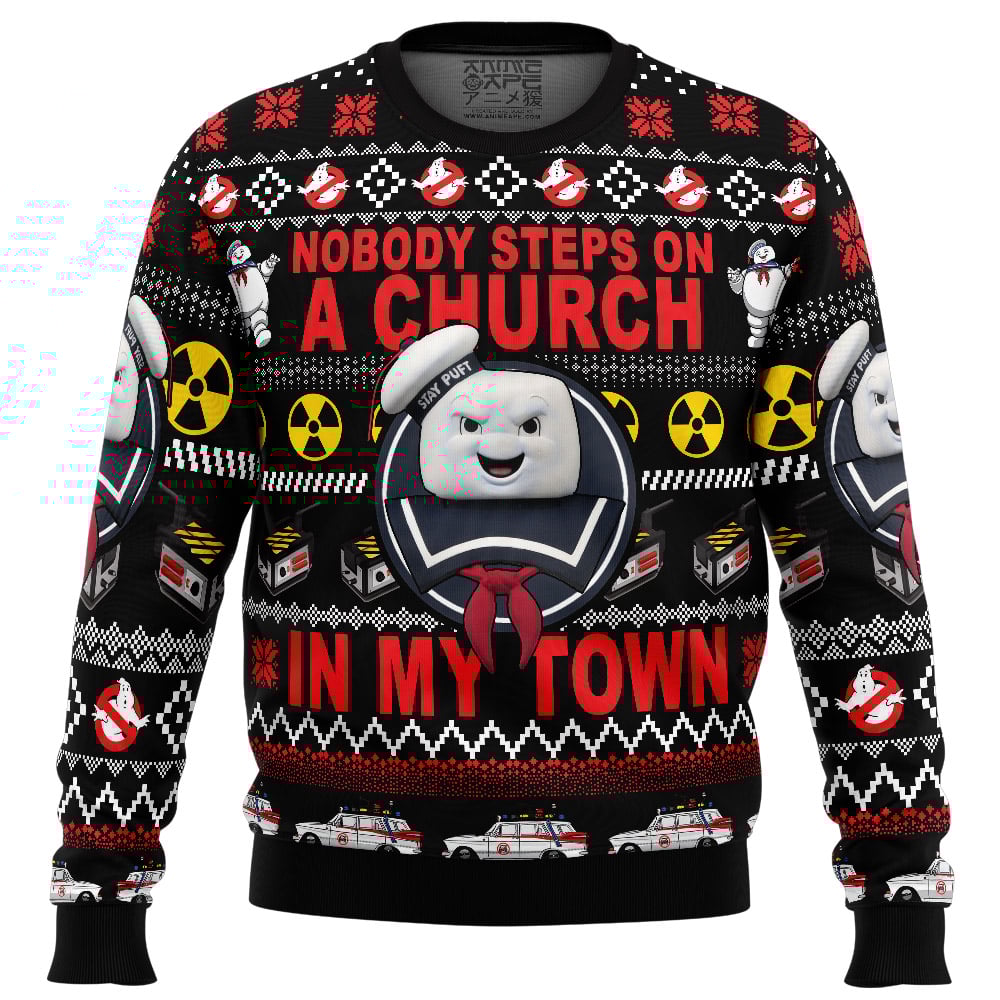 In My Town Ghost Busters Ugly Christmas Sweater