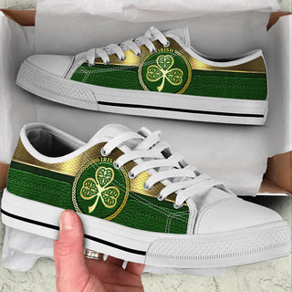 White Shamrock Converse Sneakers Low Top Shoes Holiday St. Patrick's Day Irish Shoes CVSH1062