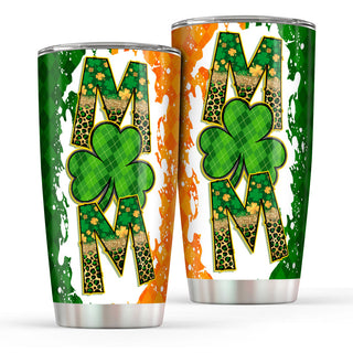 Irish Mom Orange & Green Normal Tumbler - 20oz Stainless Steel Tumbler Cup - Irish Gift