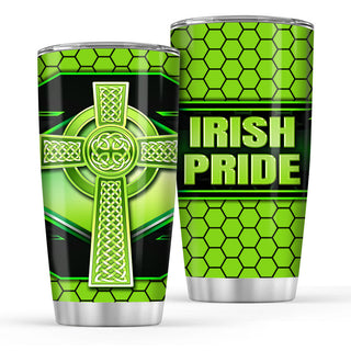 Irish Pride Cross Normal Tumbler - 20oz Stainless Steel Tumbler Cup - Irish Gift