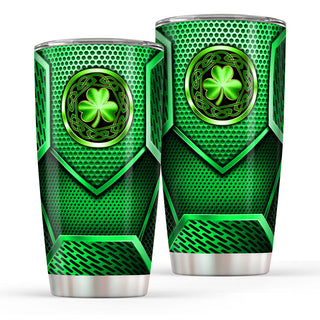 Irish Shamrock Luxury Metallic Normal Tumbler - 20oz Stainless Steel Tumbler Cup - Irish Gift