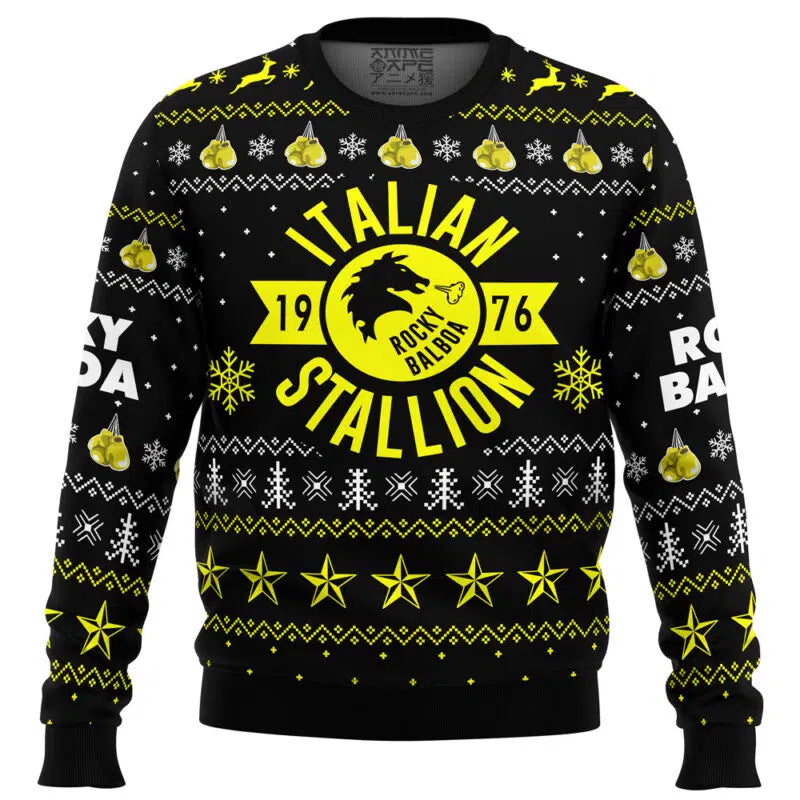 Italian Stallion Balboa Rocky Ugly Christmas Sweater