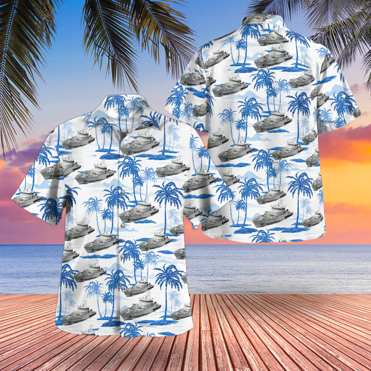 Belgian Navy P902 Pollux Coastal patrol vessel Hawaiian Shirt