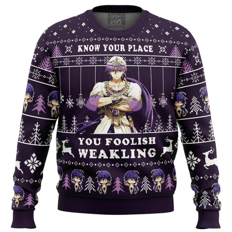 Know Your Place You Foolish Weakling Magi: The Labyrinth of Magic Ugly Christmas Sweater